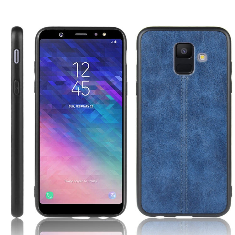 For Galaxy A6 Shockproof Sewing Cow Pattern Skin PC + PU + TPU Case