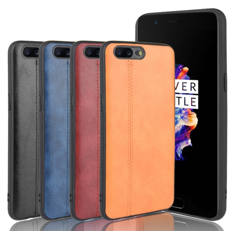For OnePlus 5 Shockproof Sewing Cow Pattern Skin PC + PU + TPU Case