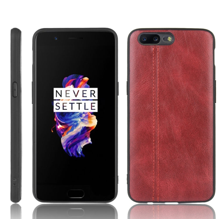 For OnePlus 5 Shockproof Sewing Cow Pattern Skin PC + PU + TPU Case