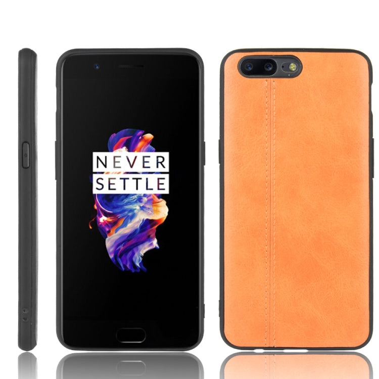 For OnePlus 5 Shockproof Sewing Cow Pattern Skin PC + PU + TPU Case