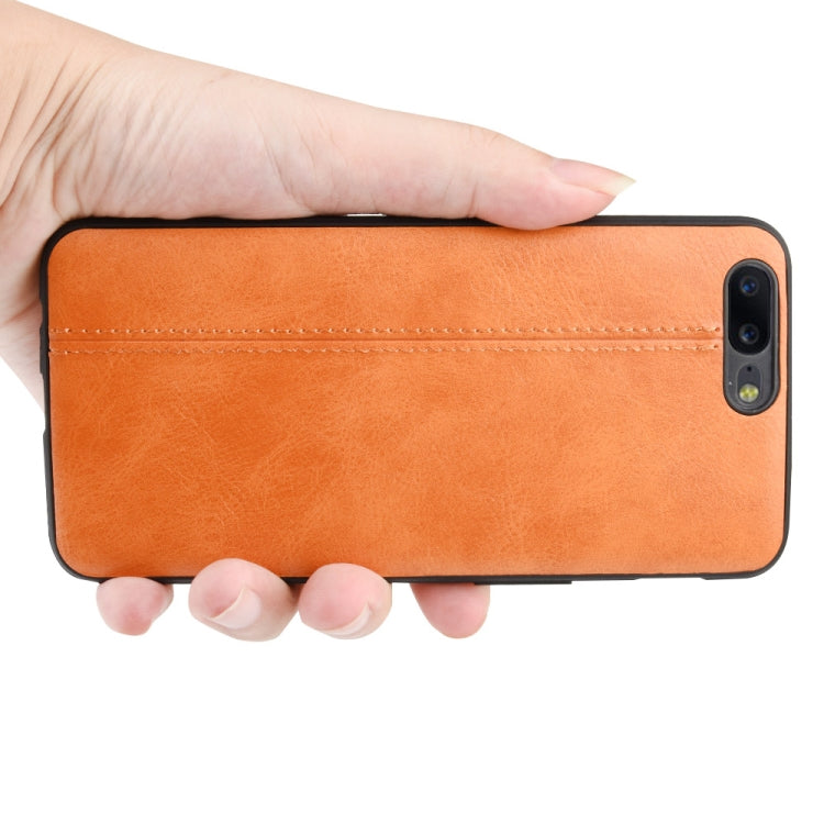 For OnePlus 5 Shockproof Sewing Cow Pattern Skin PC + PU + TPU Case