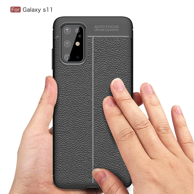 For Galaxy S20+ Litchi Texture TPU Shockproof Case