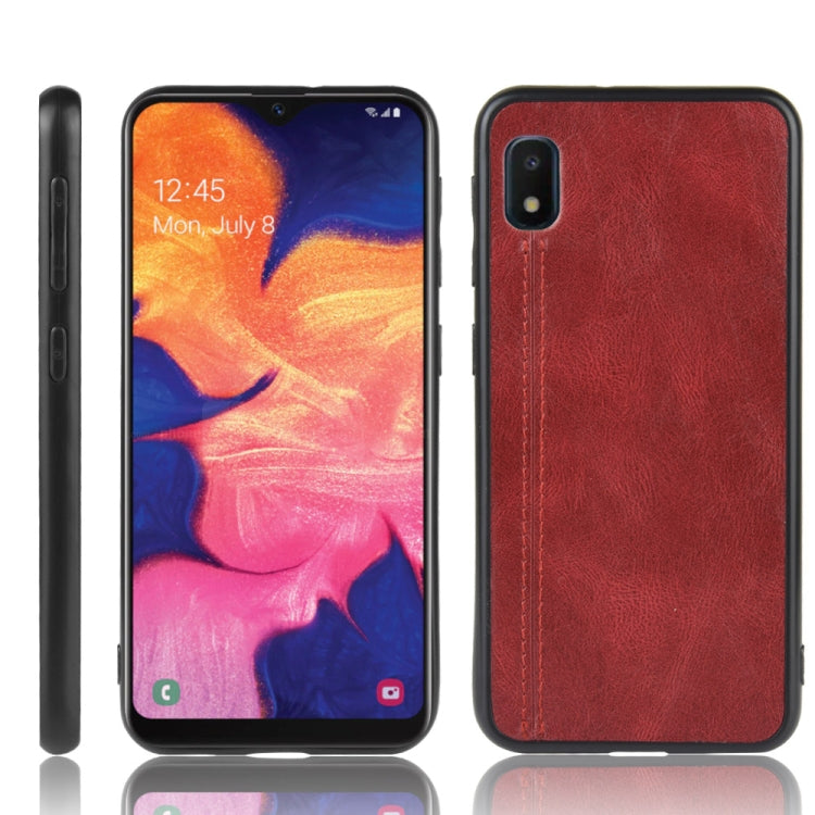 For Galaxy A10e Shockproof Sewing Cow Pattern Skin PC + PU + TPU Case