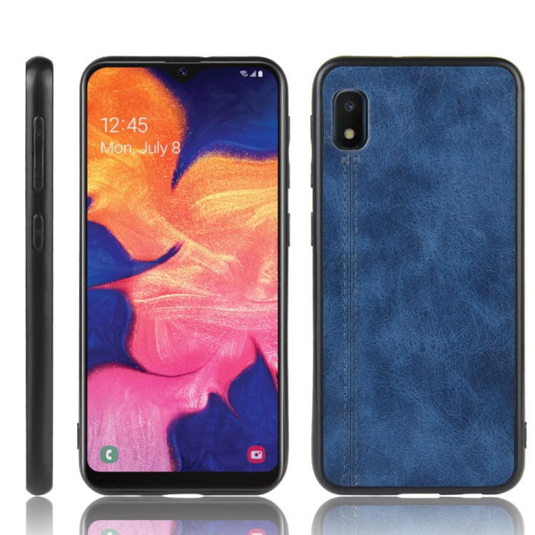 For Galaxy A10e Shockproof Sewing Cow Pattern Skin PC + PU + TPU Case