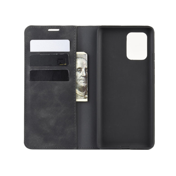 For Galaxy A91 / M80s / S10 Lite Retro-skin Business Magnetic Suction Leather Case with Holder & Card Slots & Wallet