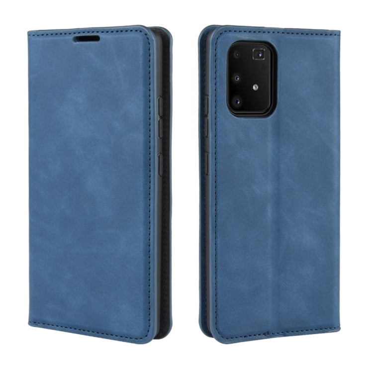 For Galaxy A91 / M80s / S10 Lite Retro-skin Business Magnetic Suction Leather Case with Holder & Card Slots & Wallet