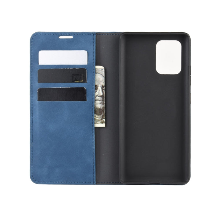 For Galaxy A91 / M80s / S10 Lite Retro-skin Business Magnetic Suction Leather Case with Holder & Card Slots & Wallet