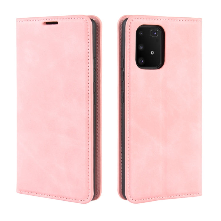 For Galaxy A91 / M80s / S10 Lite Retro-skin Business Magnetic Suction Leather Case with Holder & Card Slots & Wallet