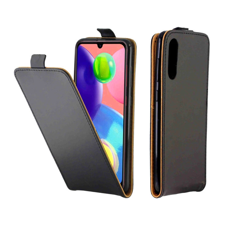 For Galaxy A70s / A70 Business Style Vertical Flip TPU Leather Case  with Card Slot(Black)