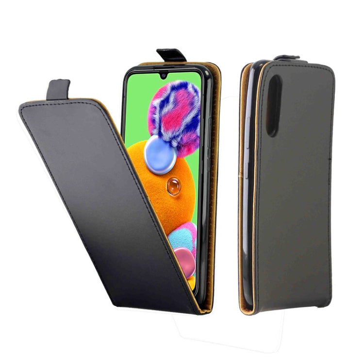 For Galaxy A90 (5G) Business Style Vertical Flip TPU Leather Case  with Card Slot(Black)