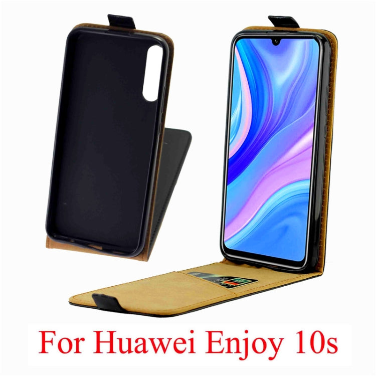 For Huawei Enjoy 10S Business Style Vertical Flip TPU Leather Case  with Card Slot(Black)