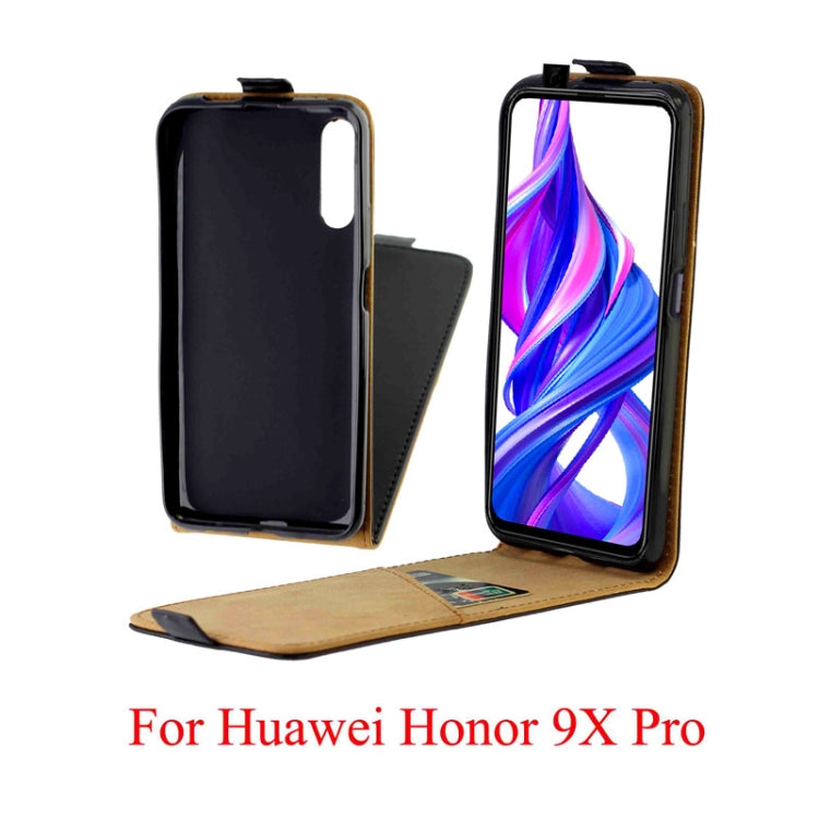 For Huawei Honor 9X Pro Business Style Vertical Flip TPU Leather Case  with Card Slot(Black)