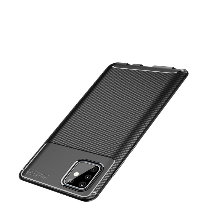 For Galaxy A81 / M60s Carbon Fiber Texture Shockproof TPU Case(Black)