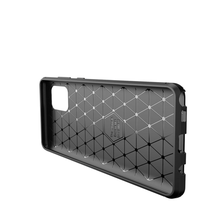 For Galaxy A81 / M60s Carbon Fiber Texture Shockproof TPU Case(Black)