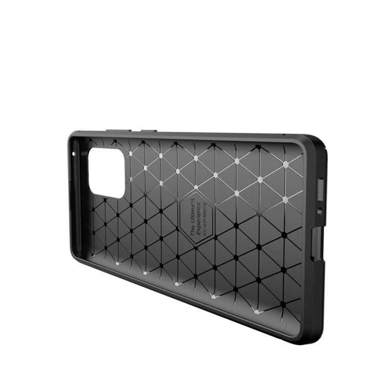 For Galaxy A91 / M80s Carbon Fiber Texture Shockproof TPU Case