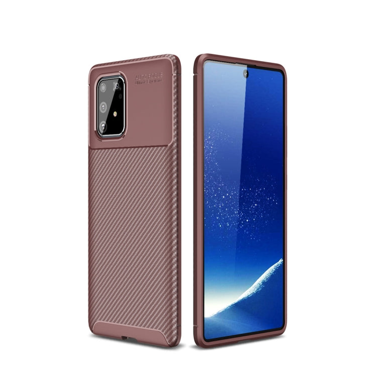 For Galaxy A91 / M80s Carbon Fiber Texture Shockproof TPU Case