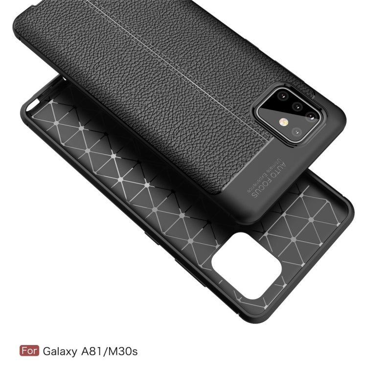 For Galaxy A81 / M60s Litchi Texture TPU Shockproof Case(Navy Blue)