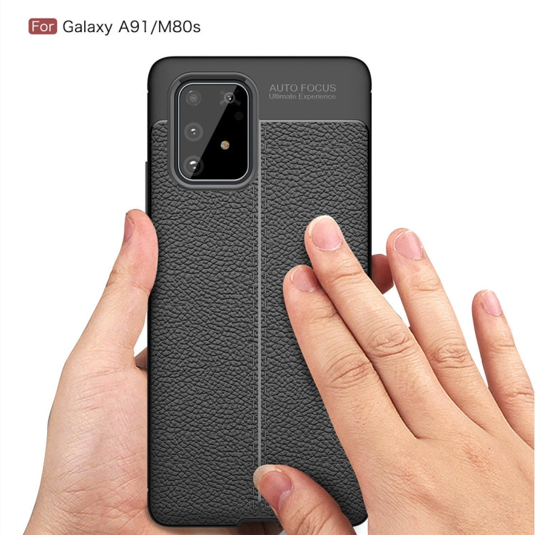 For Galaxy A91 / M80s Litchi Texture TPU Shockproof Case