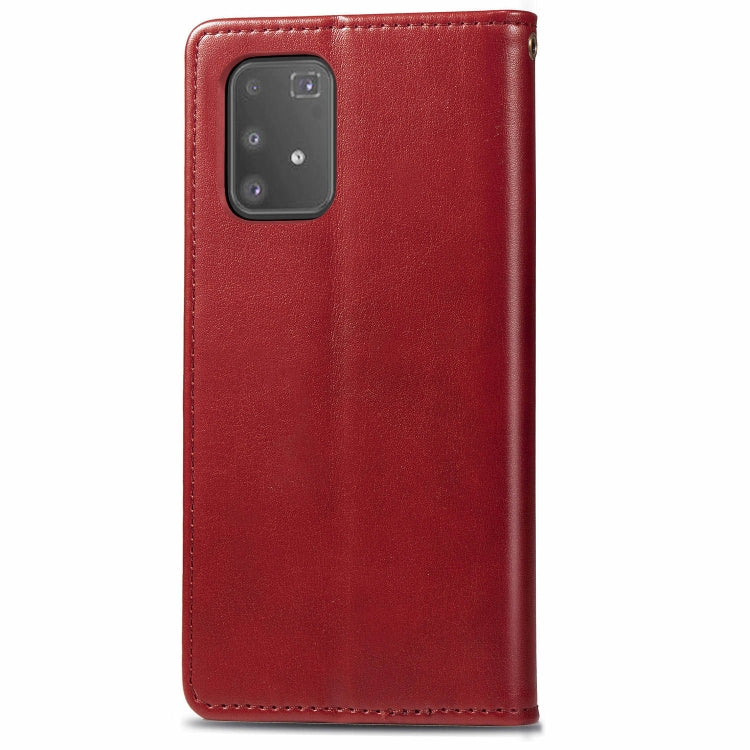 For Galaxy S10 Lite / A91 / M80s Retro Solid Color Leather Buckle Mobile Phone Protection Leather Case with Photo Frame & Card Slot & Wallet & Bracket Function