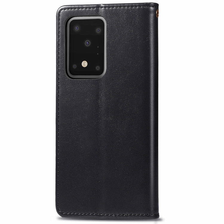 For Galaxy S20 Ultra Retro Solid Color Leather Buckle Mobile Phone Protection Leather Case with Photo Frame & Card Slot & Wallet & Bracket Function