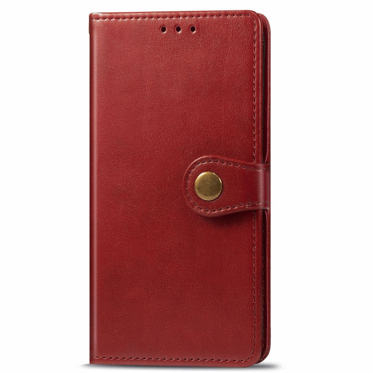 For Xiaomi Redmi K30 Retro Solid Color Leather Buckle Mobile Phone Protection Leather Case with Photo Frame & Card Slot & Wallet & Bracket Function