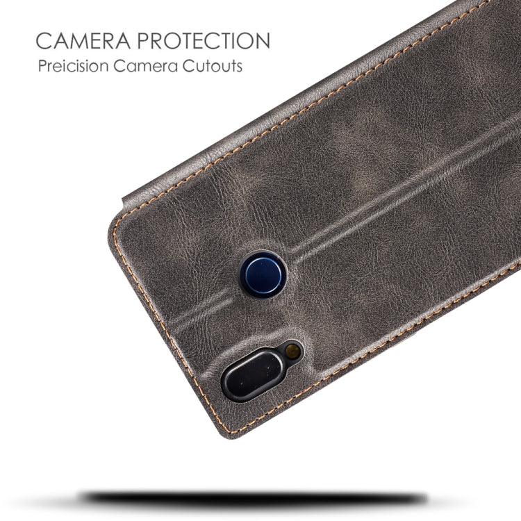 For Xiaomi Redmi 7  Retro Simple Ultra-thin Magnetic Leather Case with Holder & Card Slots & Lanyard