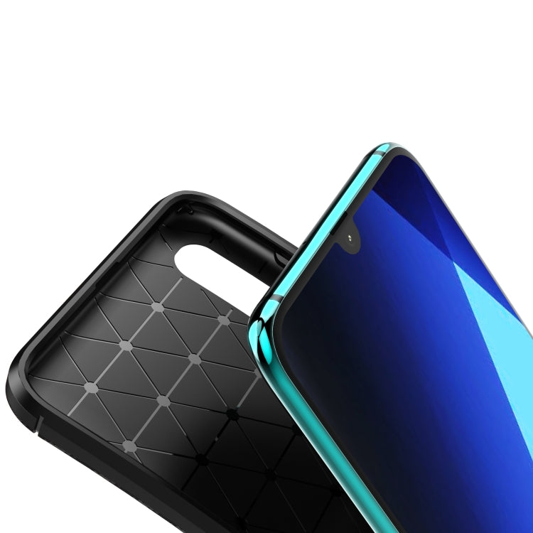For OPPO RENO 3 PRO Carbon Fiber Texture Shockproof TPU Case(Blue)