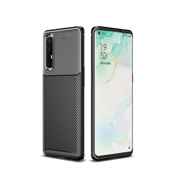 For OPPO Reno 3 Pro Carbon Fiber Texture Shockproof TPU Case