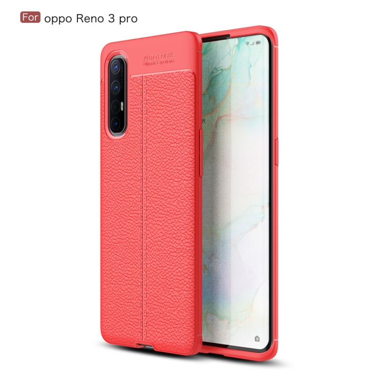 For OPPO Reno 3 Pro Litchi Texture TPU Shockproof Case(Red)