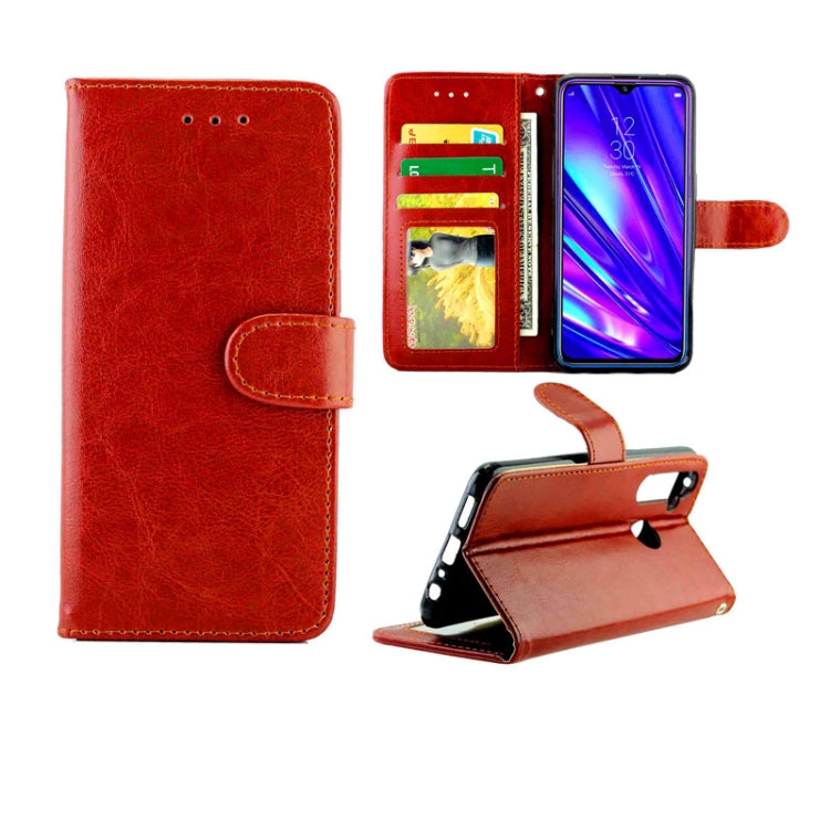 For OPPO Realme5 Pro Crazy Horse Texture Leather Horizontal Flip Protective Case with Holder & Card Slots & Wallet & Photo Frame