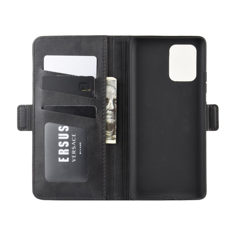 For Galaxy M80s / A91 / S10 Lite  Double Buckle Crazy Horse Business Mobile Phone Holster with Card Wallet Bracket Function