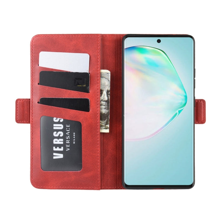 For Galaxy M80s / A91 / S10 Lite  Double Buckle Crazy Horse Business Mobile Phone Holster with Card Wallet Bracket Function