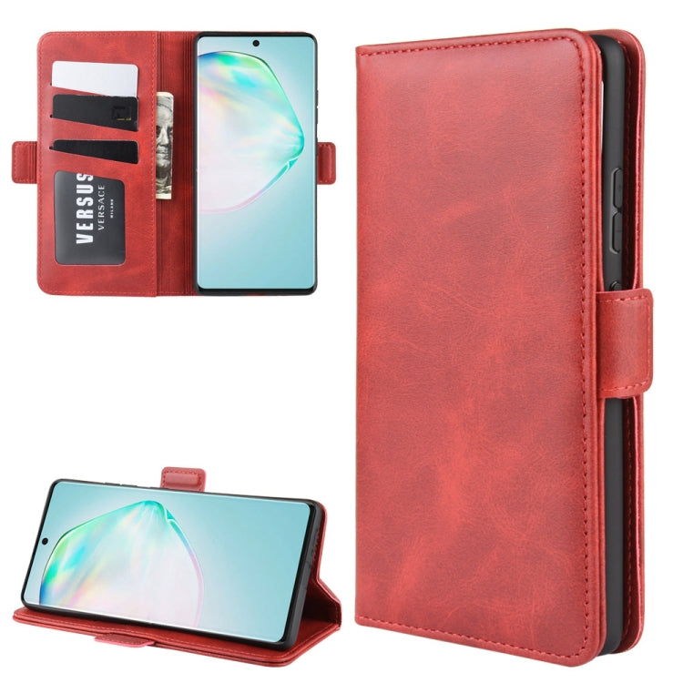 For Galaxy M80s / A91 / S10 Lite  Double Buckle Crazy Horse Business Mobile Phone Holster with Card Wallet Bracket Function