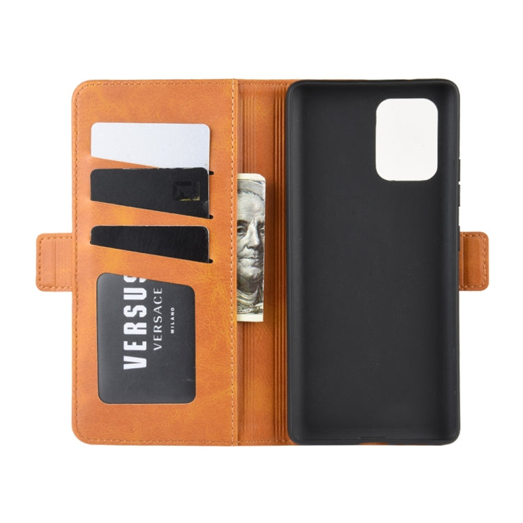 For Galaxy M80s / A91 / S10 Lite  Double Buckle Crazy Horse Business Mobile Phone Holster with Card Wallet Bracket Function