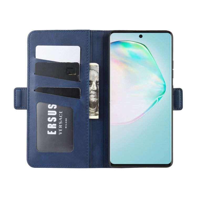 For Galaxy M80s / A91 / S10 Lite  Double Buckle Crazy Horse Business Mobile Phone Holster with Card Wallet Bracket Function