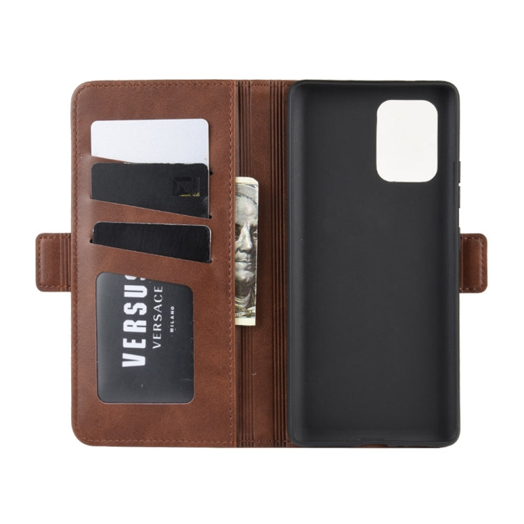 For Galaxy M80s / A91 / S10 Lite  Double Buckle Crazy Horse Business Mobile Phone Holster with Card Wallet Bracket Function