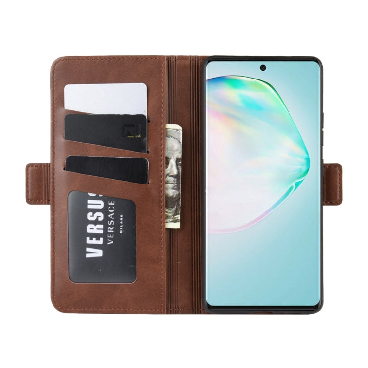 For Galaxy M80s / A91 / S10 Lite  Double Buckle Crazy Horse Business Mobile Phone Holster with Card Wallet Bracket Function