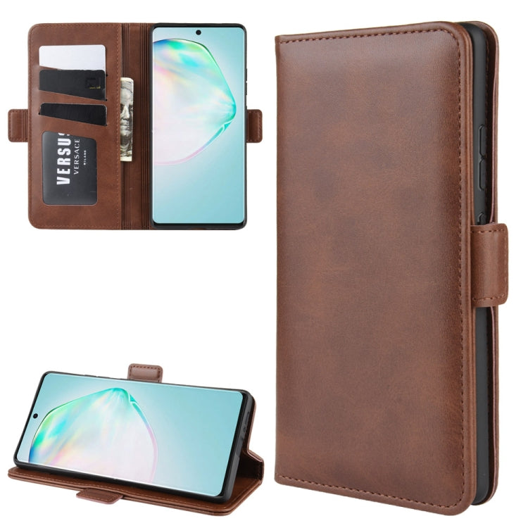 For Galaxy M80s / A91 / S10 Lite  Double Buckle Crazy Horse Business Mobile Phone Holster with Card Wallet Bracket Function