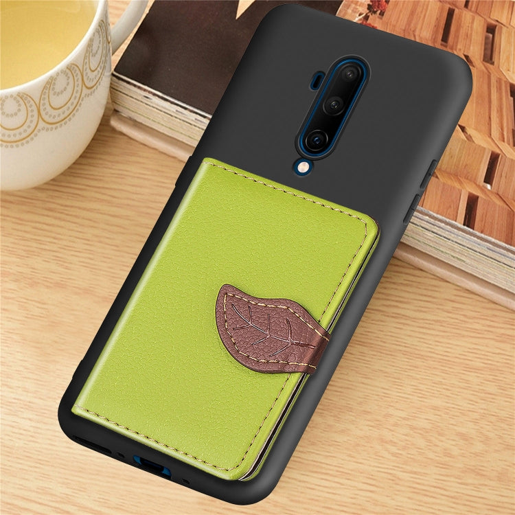 For OnePlus 7T Pro  Leaf Buckle Litchi Texture Card Holder PU + TPU Case with Card Slot & Wallet & Holder & Photo Frame