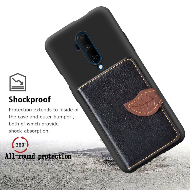 For OnePlus 7T Pro  Leaf Buckle Litchi Texture Card Holder PU + TPU Case with Card Slot & Wallet & Holder & Photo Frame