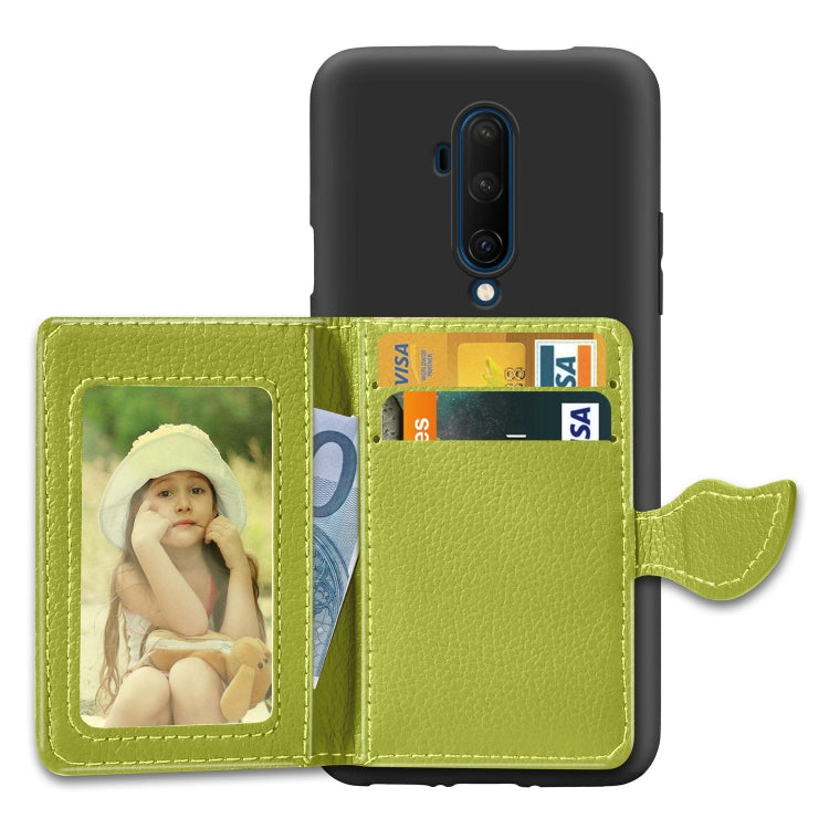 For OnePlus 7T Pro  Leaf Buckle Litchi Texture Card Holder PU + TPU Case with Card Slot & Wallet & Holder & Photo Frame