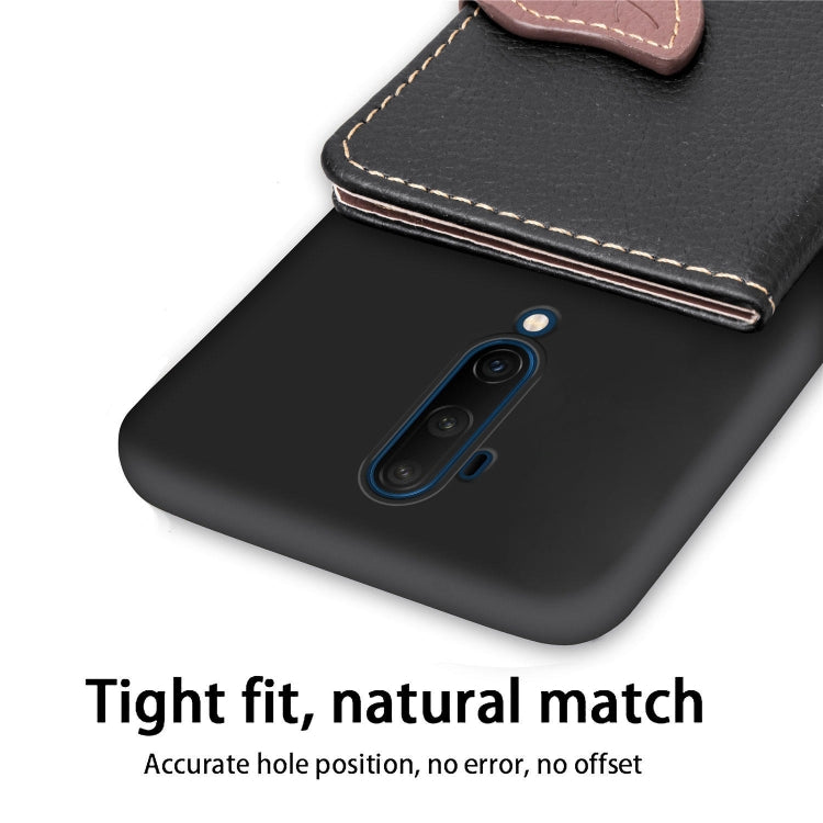 For OnePlus 7T Pro  Leaf Buckle Litchi Texture Card Holder PU + TPU Case with Card Slot & Wallet & Holder & Photo Frame