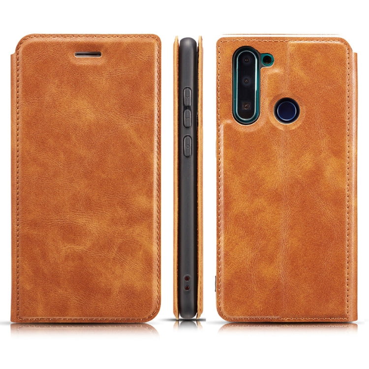 For Xiaomi Redmi Note 8T  Retro Simple Ultra-thin Magnetic Leather Case with Holder & Card Slots & Lanyard