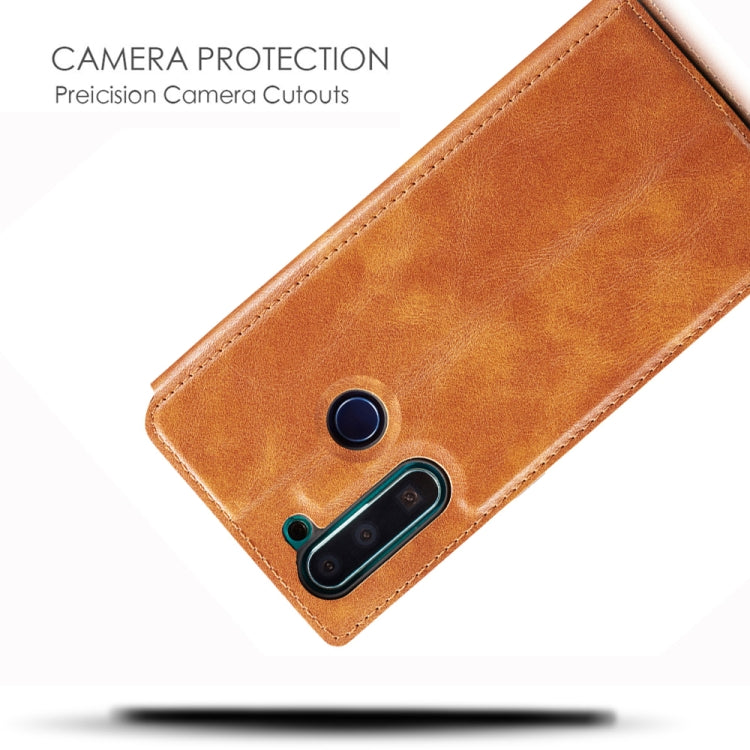 For Xiaomi Redmi Note 8T  Retro Simple Ultra-thin Magnetic Leather Case with Holder & Card Slots & Lanyard