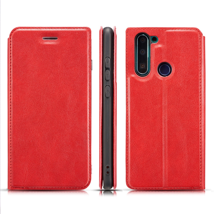 For Xiaomi Redmi Note 8T  Retro Simple Ultra-thin Magnetic Leather Case with Holder & Card Slots & Lanyard