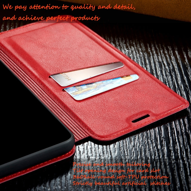 For Xiaomi Redmi Note 8T  Retro Simple Ultra-thin Magnetic Leather Case with Holder & Card Slots & Lanyard