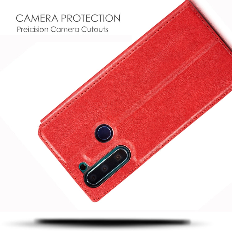 For Xiaomi Redmi Note 8T  Retro Simple Ultra-thin Magnetic Leather Case with Holder & Card Slots & Lanyard