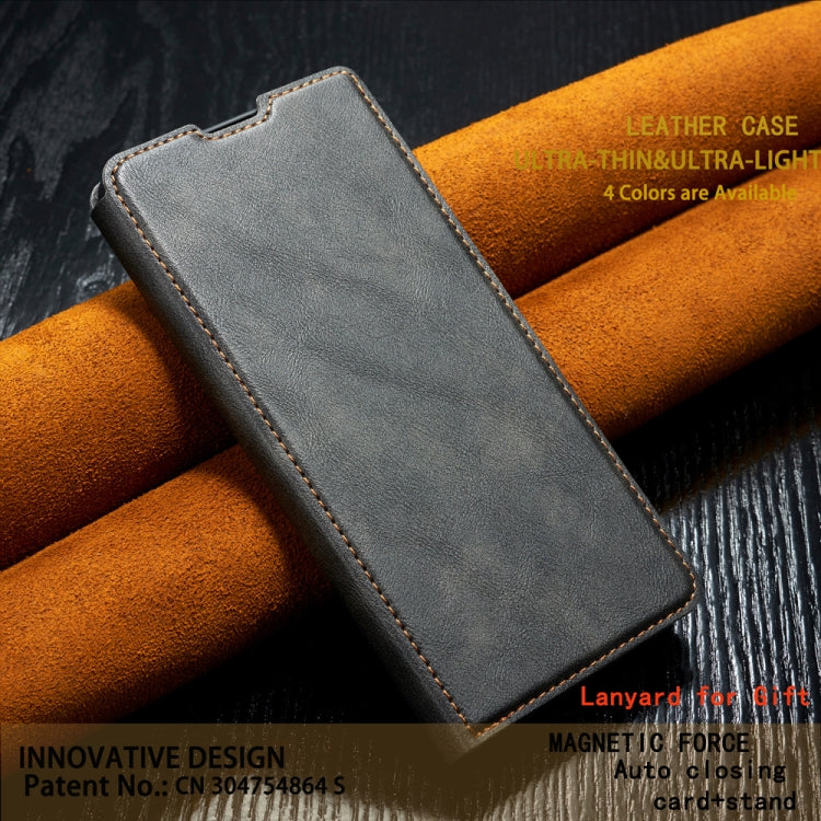 For Xiaomi Mi 9  Retro Simple Ultra-thin Magnetic Leather Case with Holder & Card Slots & Lanyard