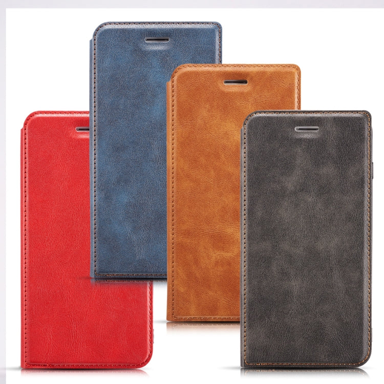 For Xiaomi Mi CC9 Lite Retro Simple Ultra-thin Magnetic Leather Case with Holder & Card Slots & Lanyard