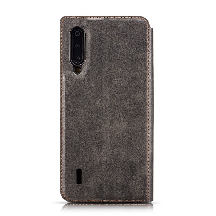 For Xiaomi Mi CC9 Lite Retro Simple Ultra-thin Magnetic Leather Case with Holder & Card Slots & Lanyard